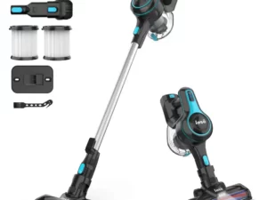 INSE Cordless Vacuum Cleaner, 6 in 1 Powerful Suction Lightweight Stick Vacuum with 2200mAh Rechargeable Battery, up to 45min Runtime, for Home Furniture Hard Floor Carpet Car Hair