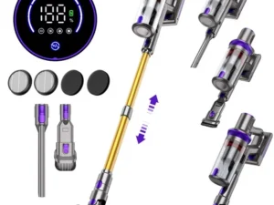 Cordless Vacuum Cleaner 400W 33KPa 6-in-1 Powerful Stick Vacuum Cleaner with 50min Runtime Detachable Battery Touch Display and 1.5L Large Dust Cup for Hard/Wood Floor Pet Laresar Elite3