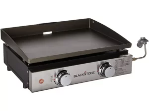 Blackstone Tabletop Grill - 22 Inch Portable Gas Griddle - Propane Fueled - 2 Adjustable Burners - Rear Grease Trap - For Outdoor Cooking While Camping, Tailgating or Picnicking - Black