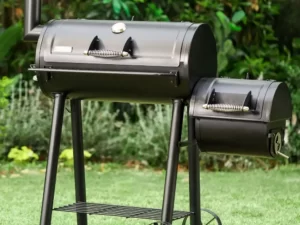 Sophia & William Portable BBQ Charcoal Grill with Offset Smoker, Black