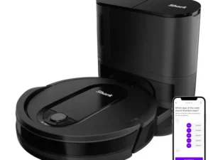 Shark® EZ Robot Vacuum with Self-Empty Base, Row-by-Row Cleaning, Powerful Suction, Perfect for Pet Hair, Wi-Fi, Carpets & Hard Floors, RV910S