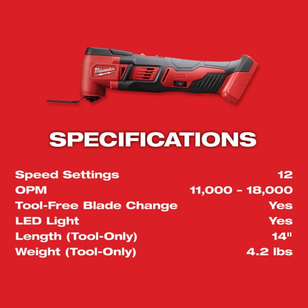 Milwaukee 2626-20 M18 18V Multi-Tool w/ Adapter - Bare Tool - Image 4